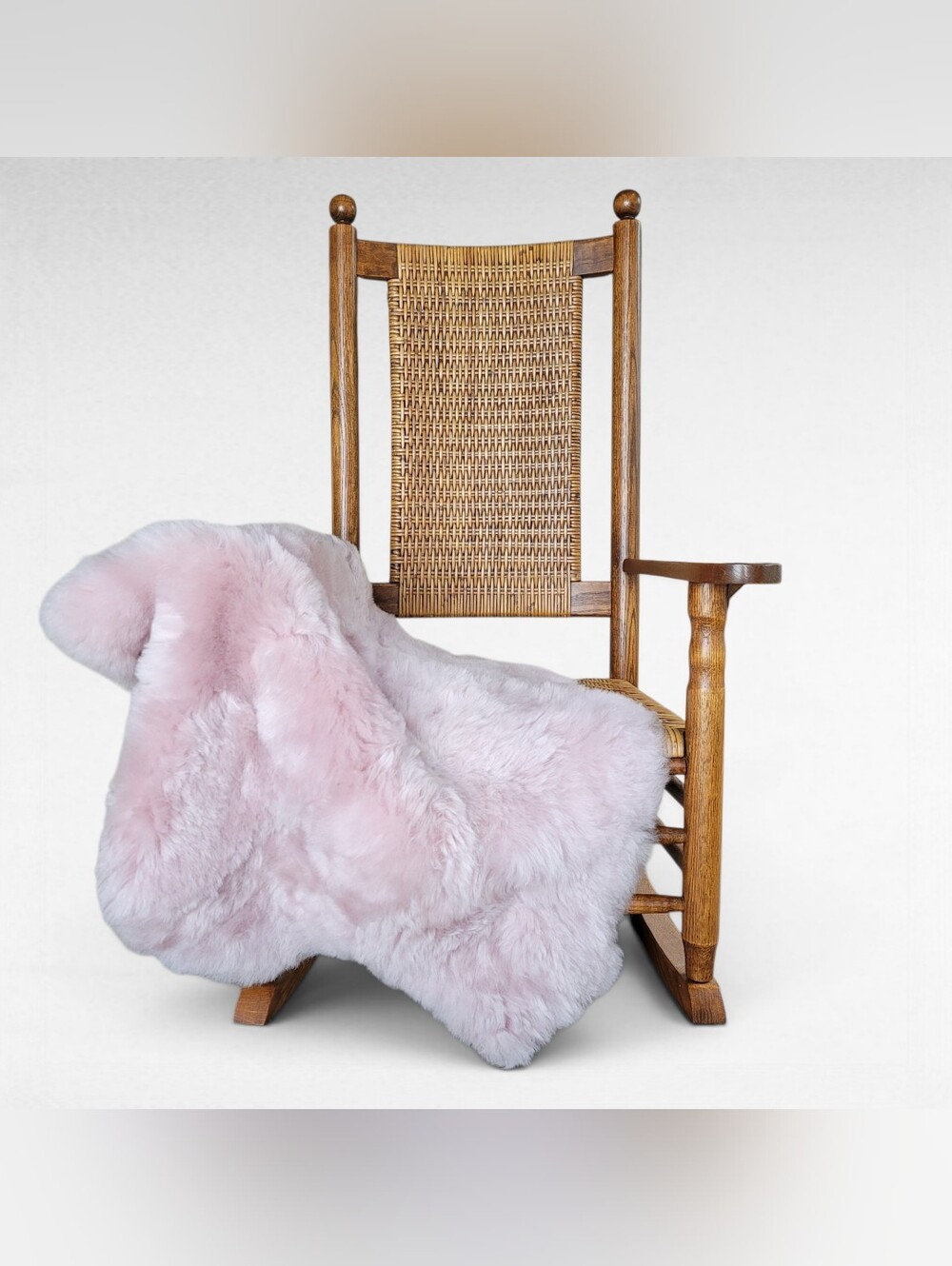 Plush Icelandic Double Lambskin - Light Pink Fur Rug or Cozy Soft Sofa Throw